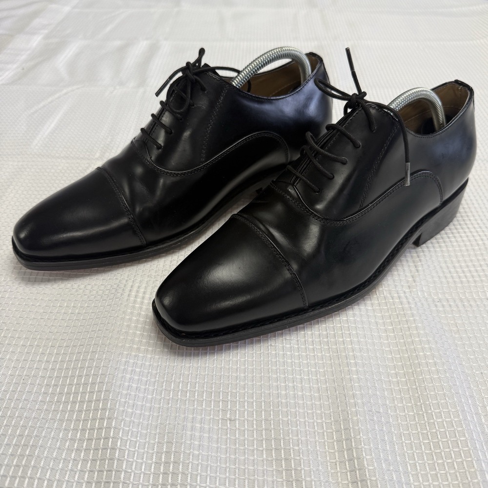 Anthony Veer Black Cap Toe Oxford Mens Dress Shoes 8.5‎ EE Leather